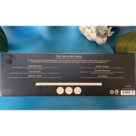 Kristin Ess 3-In-One 1.25 Inch Ceramic Flat Iron Black New Open Box KES0195 - Picture 2 of 8